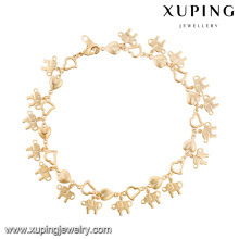 74620 xuping fashion gold plated jewelry wholesale 18k gold heart elephant bracelets
